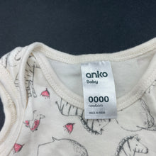 Load image into Gallery viewer, unisex Anko, soft organic cotton bodysuit / romper, EUC, size 0000,  