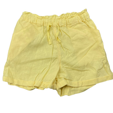 Girls KID, yellow linen/viscose shorts, elasticated, GUC, size 7,  
