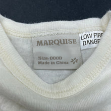 Load image into Gallery viewer, unisex Marquise, cream cotton/wool bodysuit / romper, EUC, size 0000,  