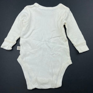 unisex Marquise, cream cotton/wool bodysuit / romper, EUC, size 0000,  