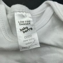 Load image into Gallery viewer, unisex Baby Berry, white cotton bodysuit / romper, GUC, size 0000,  