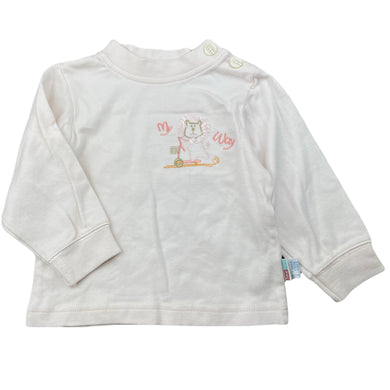 Girls BEST FOR BABY, embroidered cotton long sleeve top, EUC, size 0,  