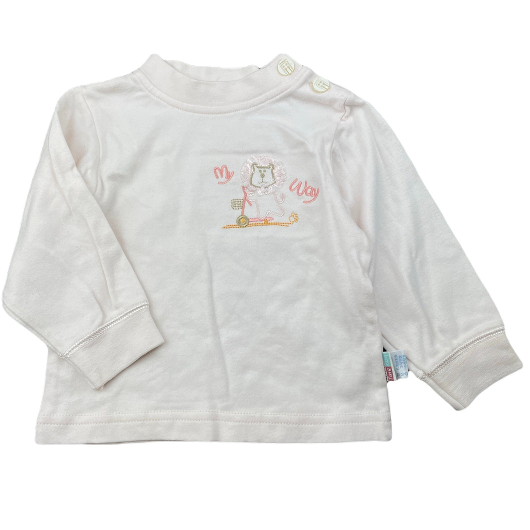 Girls BEST FOR BABY, embroidered cotton long sleeve top, EUC, size 0,  