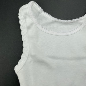 unisex Big Softies, white cotton singlet top, EUC, size 00,  