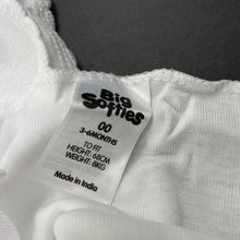 Load image into Gallery viewer, unisex Big Softies, white cotton singlet top, EUC, size 00,  