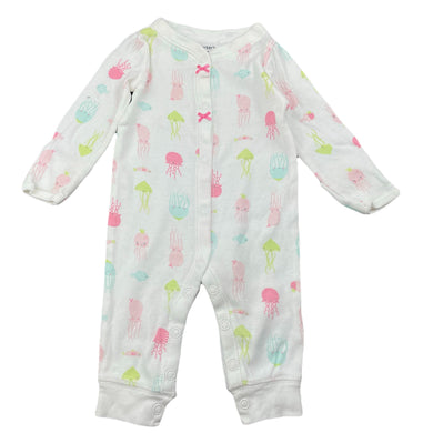 Girls Carters, lightweight cotton romper, jellyfish, FUC, size 0000,  