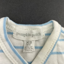 Load image into Gallery viewer, unisex Pumpkin Patch, striped soft cotton bodysuit / romper, GUC, size 0000,  