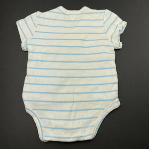 unisex Pumpkin Patch, striped soft cotton bodysuit / romper, GUC, size 0000,  