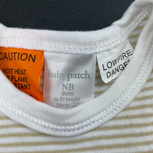 Load image into Gallery viewer, unisex Baby Patch, striped soft cotton romper, EUC, size 0000,  