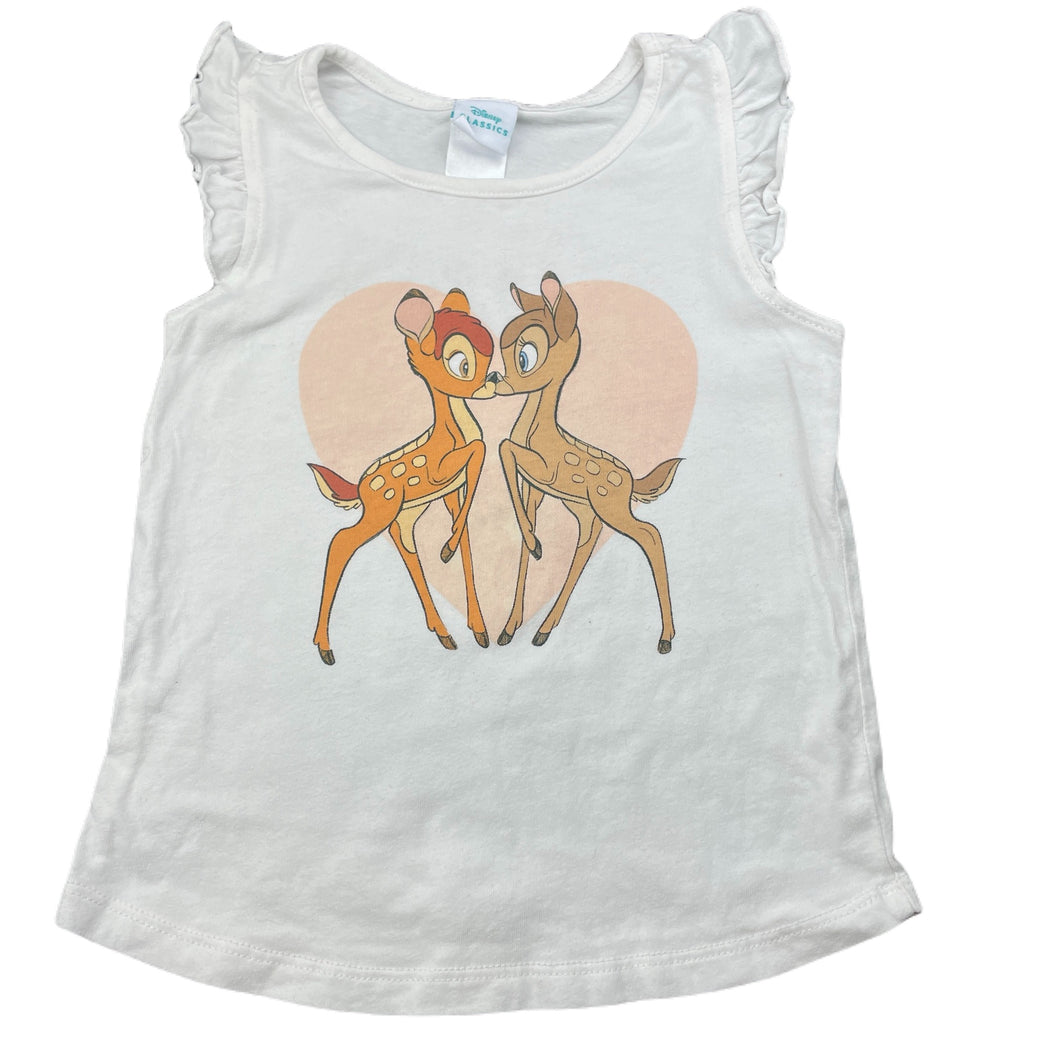 Girls DIsney, Bambi cotton sleeveless top, GUC, size 4,  