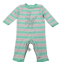 Load image into Gallery viewer, Girls Target, striped cotton romper, giraffe, GUC, size 000,  