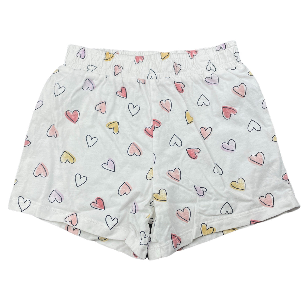 Girls Anko, cotton shorts, elasticated, hearts, GUC, size 6,  