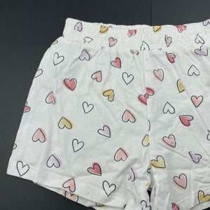 Girls Anko, cotton shorts, elasticated, hearts, GUC, size 6,  