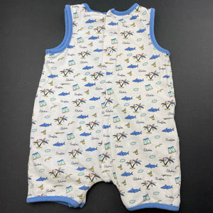 Boys Sprout, stretchy romper, sharks, FUC, size 000,  