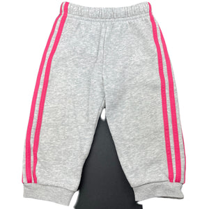 Girls Adidas, fleece lined track pants, elasticated, small marks, FUC, size 0,  