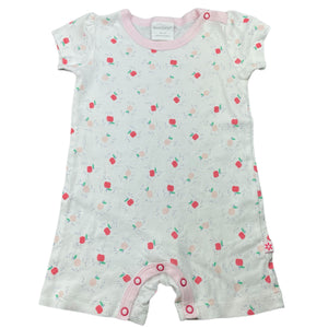 Girls Marquise, lightweight cotton romper, apples, FUC, size 0,  