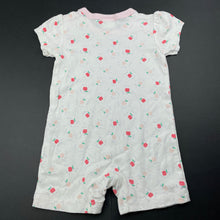 Load image into Gallery viewer, Girls Marquise, lightweight cotton romper, apples, FUC, size 0,  