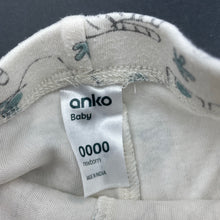 Load image into Gallery viewer, unisex Anko, organic cotton footed leggings / bottoms, EUC, size 0000,  