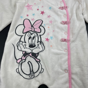 Girls DIsney, Minnie Mouse soft velour coverall / romper, EUC, size 0,  