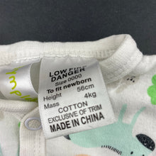 Load image into Gallery viewer, unisex Dymples, cotton coverall / romper, FUC, size 0000,  