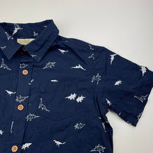 Load image into Gallery viewer, Boys Lily &amp; Dan, navy lightweight cotton short sleeve shirt, FUC, size 6,  