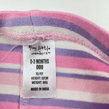 Load image into Gallery viewer, Girls Tiny Little Wonders, striped stretchy leggings, GUC, size 000,  
