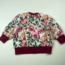 Load image into Gallery viewer, Girls Baby Berry, fleece lined floral lightweight sweater, FUC, size 0,  