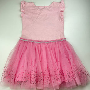 Girls Pumpkin Patch, cotton tulle & sequin party dress, light marks, FUC, size 6, L: 58cm