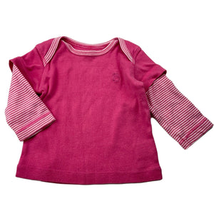 Girls Cotton On, pink cotton long sleeve top, FUC, size 00,  