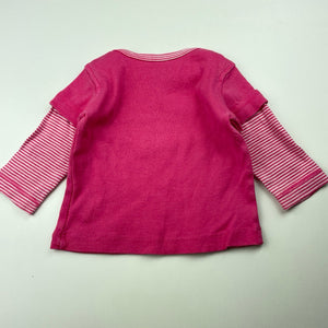 Girls Cotton On, pink cotton long sleeve top, FUC, size 00,  