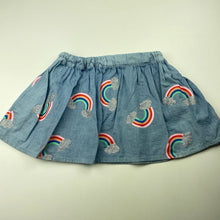 Load image into Gallery viewer, Girls Cotton On, chambray cotton skirt, elasticated, L: 24cm, GUC, size 2,  