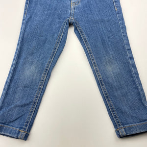 Girls Target, blue stretch denim pants, adjustable, Inside leg: 29.5cm, FUC, size 2,  