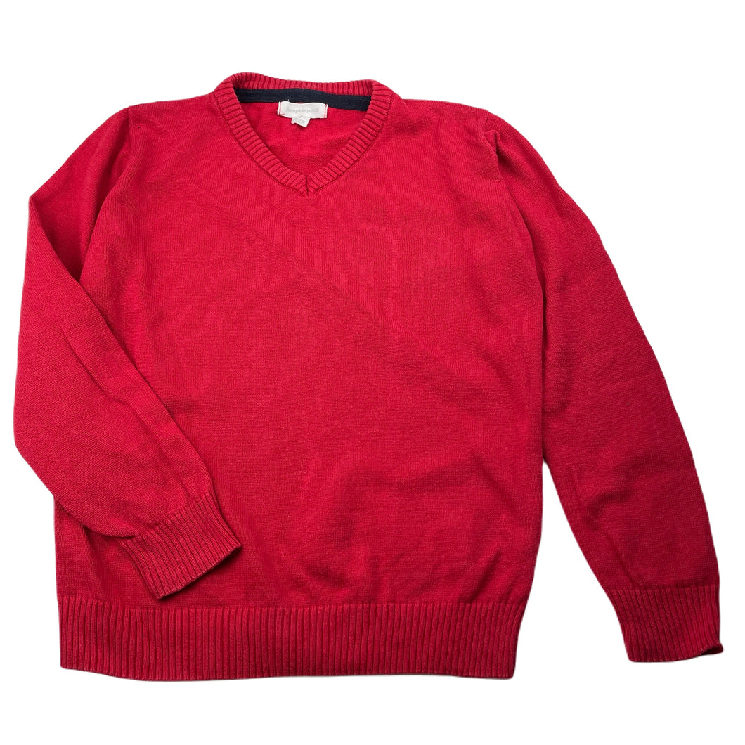 Boys Pumpkin Patch, red knitted cotton sweater / jumper, GUC, size 7,  