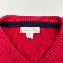 Load image into Gallery viewer, Boys Pumpkin Patch, red knitted cotton sweater / jumper, GUC, size 7,  