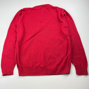 Boys Pumpkin Patch, red knitted cotton sweater / jumper, GUC, size 7,  