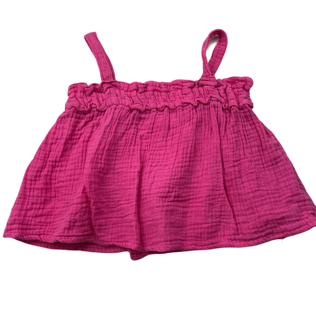 Girls Seed, pink crinkle cotton summer top, FUC, size 1,  