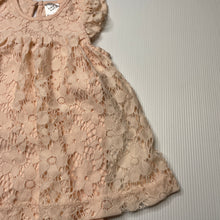 Load image into Gallery viewer, Girls Baby Berry, pink cotton &amp; floral lace romper, EUC, size 0,  