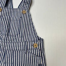 Load image into Gallery viewer, unisex Target, striped cotton overalls / shortalls, EUC, size 0,  