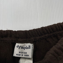 Load image into Gallery viewer, Boys Dymples, brown fleece lined pants, elasticated, GUC, size 00,  