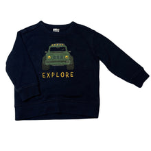 Load image into Gallery viewer, Boys Anko, navy fleece lined sweater / jumper, wash fade &amp; pilling, FUC, size 2,  