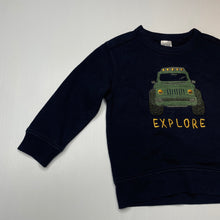 Load image into Gallery viewer, Boys Anko, navy fleece lined sweater / jumper, wash fade &amp; pilling, FUC, size 2,  