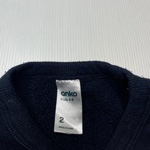 Load image into Gallery viewer, Boys Anko, navy fleece lined sweater / jumper, wash fade &amp; pilling, FUC, size 2,  