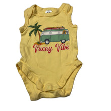 Load image into Gallery viewer, unisex Baby Berry, yellow cotton singletsuit, EUC, size 000,  
