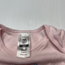 Load image into Gallery viewer, Girls Kids &amp; Co, pink cotton bodysuit / romper, EUC, size 0000,  