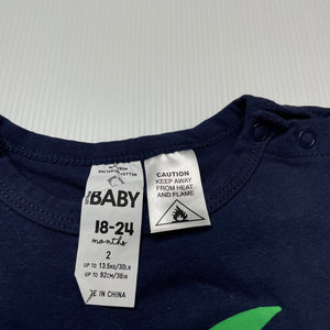 unisex Cotton On, navy stretchy bodysuit / romper, EUC, size 2,  