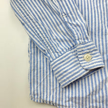 Load image into Gallery viewer, Boys Osh Kosh, blue &amp; white stripe cotton long sleeve shirt, FUC, size 7,  