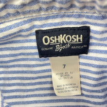 Load image into Gallery viewer, Boys Osh Kosh, blue &amp; white stripe cotton long sleeve shirt, FUC, size 7,  