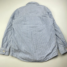 Load image into Gallery viewer, Boys Osh Kosh, blue &amp; white stripe cotton long sleeve shirt, FUC, size 7,  