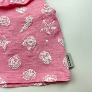 Girls Country Road, pink cotton top, seashells, EUC, size 000,  