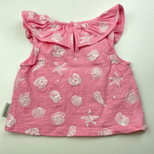 Load image into Gallery viewer, Girls Country Road, pink cotton top, seashells, EUC, size 000,  